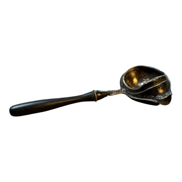 Antique Paye & Baker 1917 Patented‎ Silver Plated Tea Strainer Spoon Wood Handle - Picture 2 of 10
